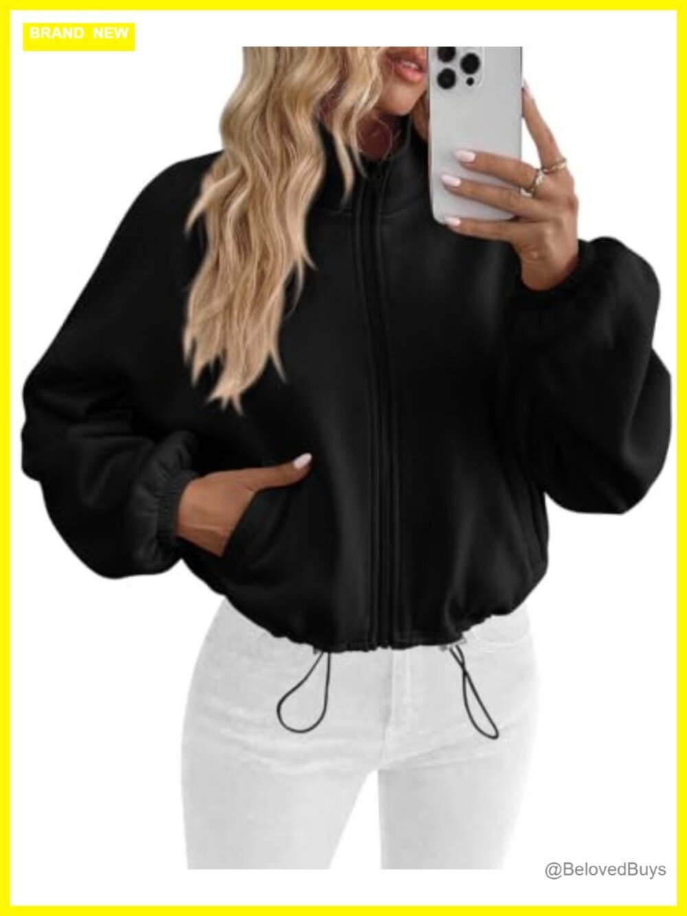 Women's Cropped Zip Up Fleece Sweatshirt Fall Outfits